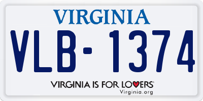 VA license plate VLB1374