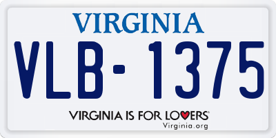 VA license plate VLB1375