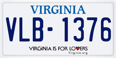 VA license plate VLB1376