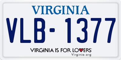 VA license plate VLB1377