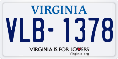 VA license plate VLB1378