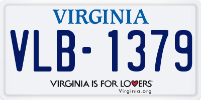 VA license plate VLB1379