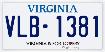 VA license plate VLB1381