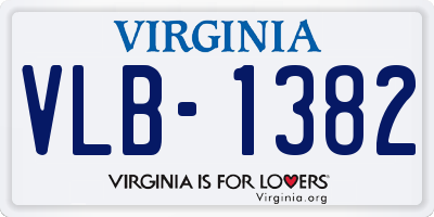 VA license plate VLB1382