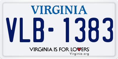 VA license plate VLB1383