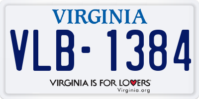 VA license plate VLB1384