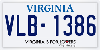 VA license plate VLB1386