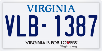 VA license plate VLB1387