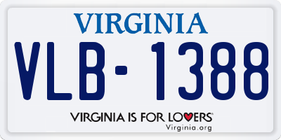 VA license plate VLB1388