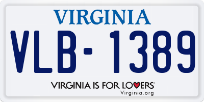 VA license plate VLB1389