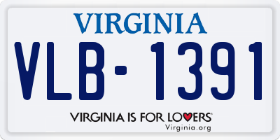 VA license plate VLB1391