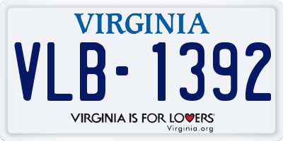 VA license plate VLB1392