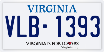 VA license plate VLB1393