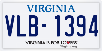 VA license plate VLB1394