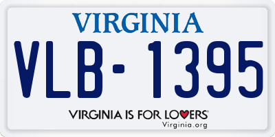 VA license plate VLB1395