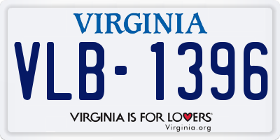 VA license plate VLB1396