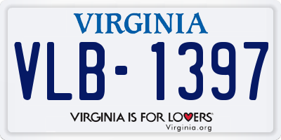 VA license plate VLB1397
