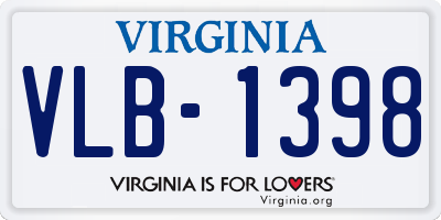 VA license plate VLB1398