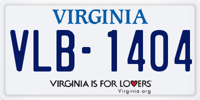 VA license plate VLB1404