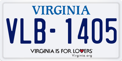 VA license plate VLB1405
