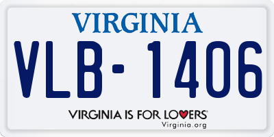 VA license plate VLB1406