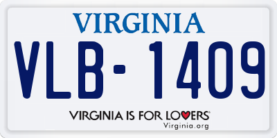 VA license plate VLB1409
