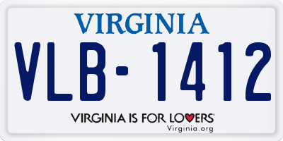 VA license plate VLB1412