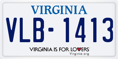VA license plate VLB1413