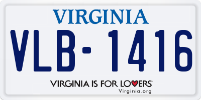 VA license plate VLB1416