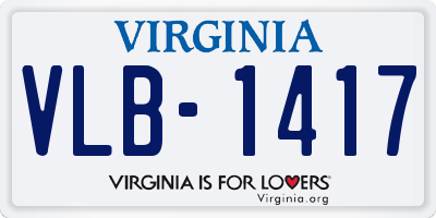 VA license plate VLB1417