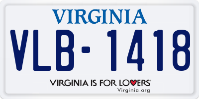 VA license plate VLB1418