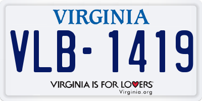 VA license plate VLB1419