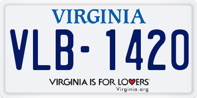 VA license plate VLB1420
