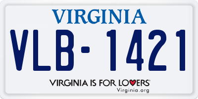 VA license plate VLB1421