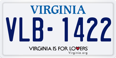 VA license plate VLB1422