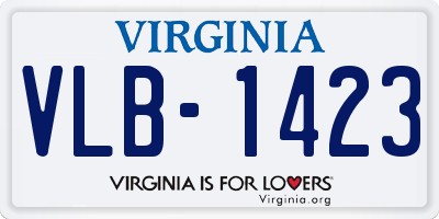 VA license plate VLB1423