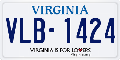 VA license plate VLB1424