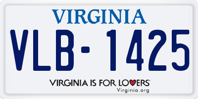 VA license plate VLB1425