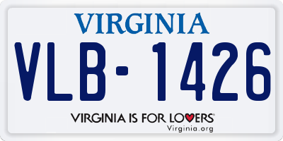 VA license plate VLB1426