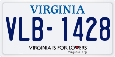 VA license plate VLB1428
