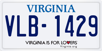 VA license plate VLB1429