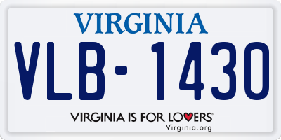 VA license plate VLB1430