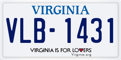VA license plate VLB1431