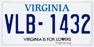 VA license plate VLB1432