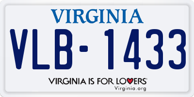 VA license plate VLB1433