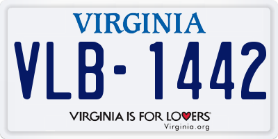 VA license plate VLB1442