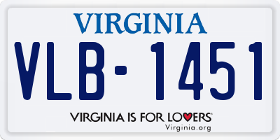 VA license plate VLB1451