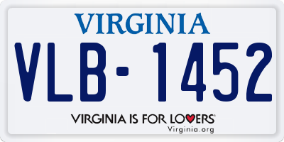VA license plate VLB1452