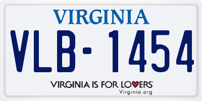 VA license plate VLB1454