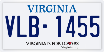 VA license plate VLB1455